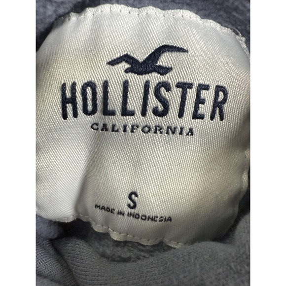 Hollister Hoodie Mens Small Blue Southern California Logo Pullover Embroidered - Picture 4 of 6